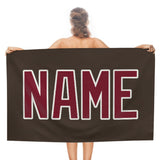 Custom Brown Crimson Red Beach Towel
