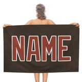 Custom Brown Coral Red Beach Towel