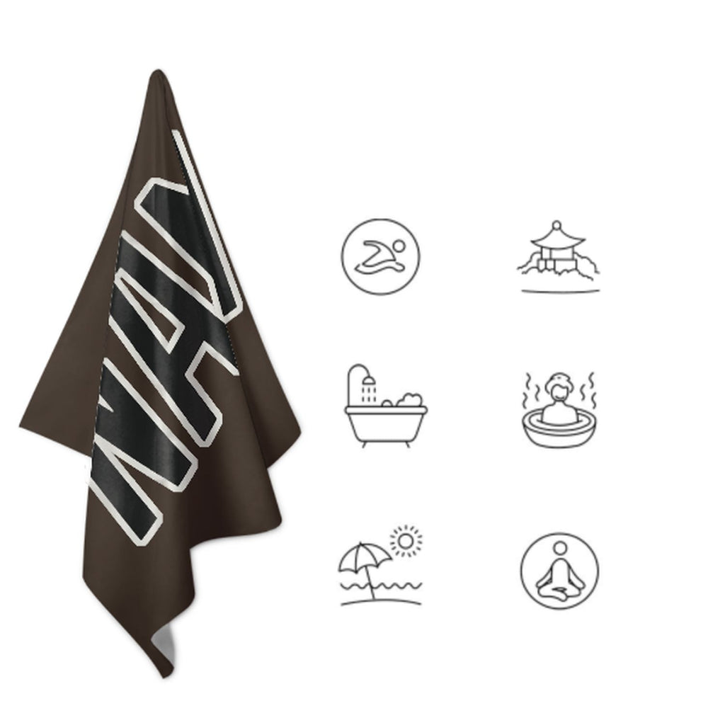 Custom Brown Black Beach Towel