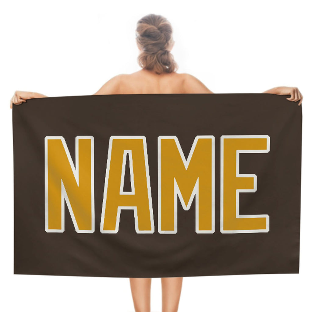 Custom Brown Yellow Beach Towel