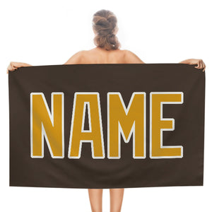 Custom Brown Yellow Beach Towel