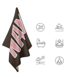 Custom Brown Light Pink Beach Towel