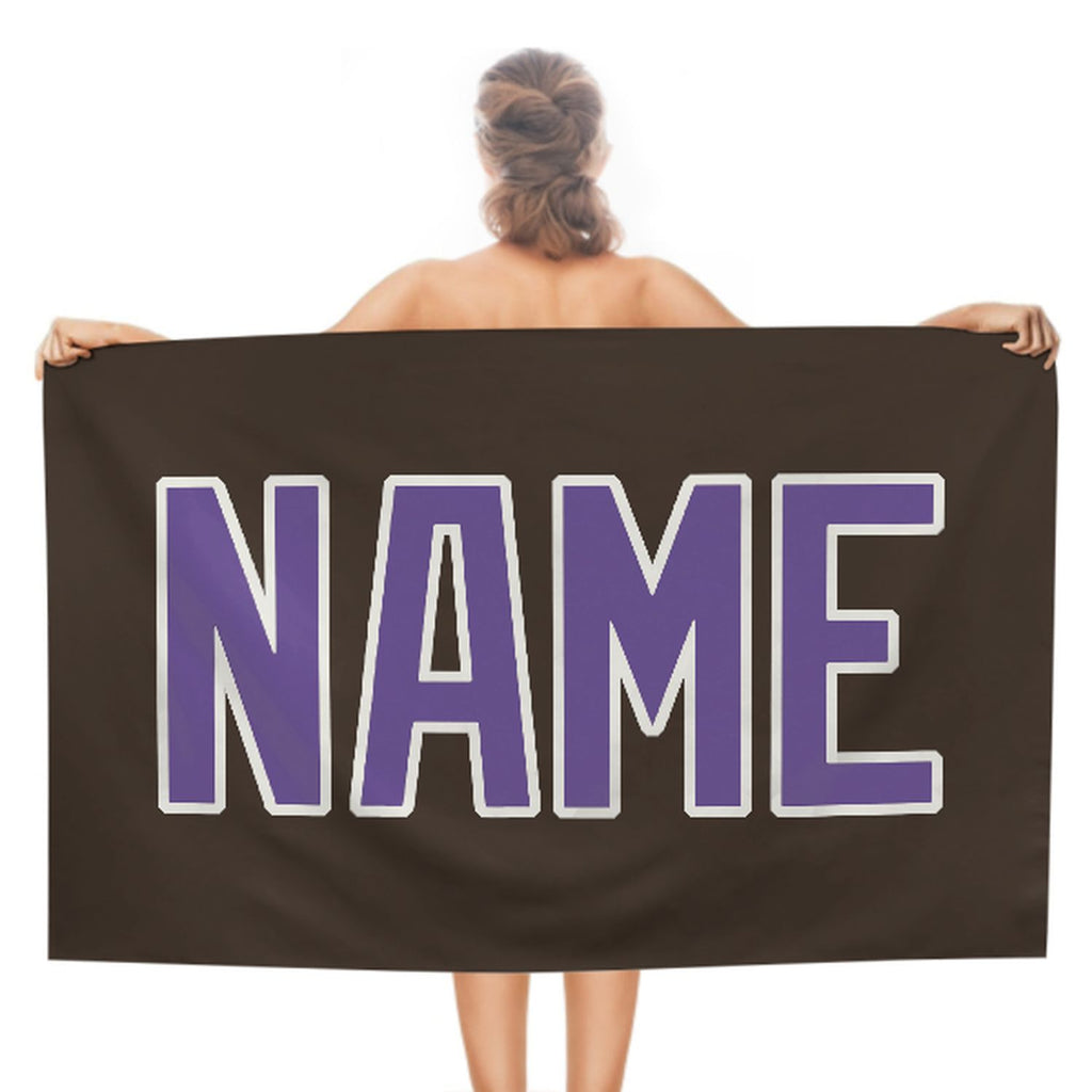 Custom Brown Light Purple Beach Towel