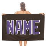 Custom Brown Light Purple Beach Towel