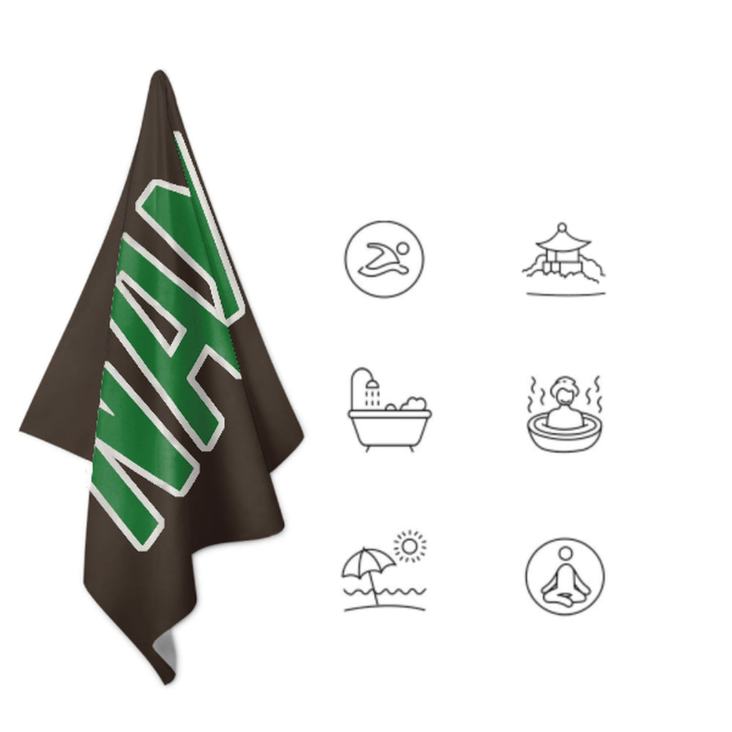 Custom Brown Emerald Green Beach Towel