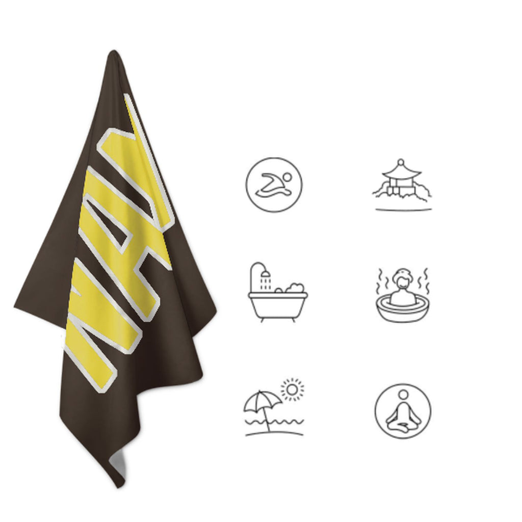 Custom Brown Light Yellow Beach Towel
