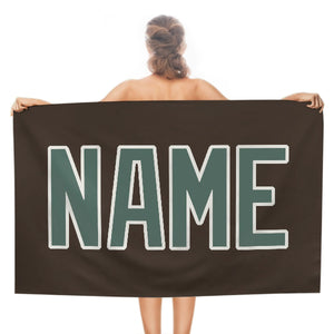 Custom Brown Blue Green Beach Towel