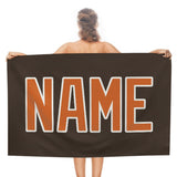 Custom Brown Orange Beach Towel
