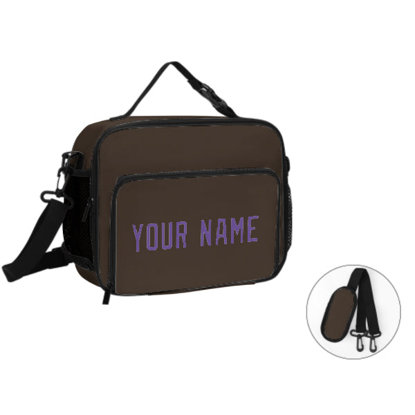 Custom Brown Light Purple Lunch Bag