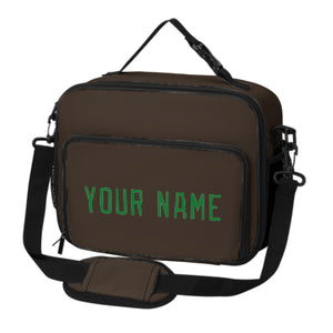 Custom Brown Emerald Green Lunch Bag