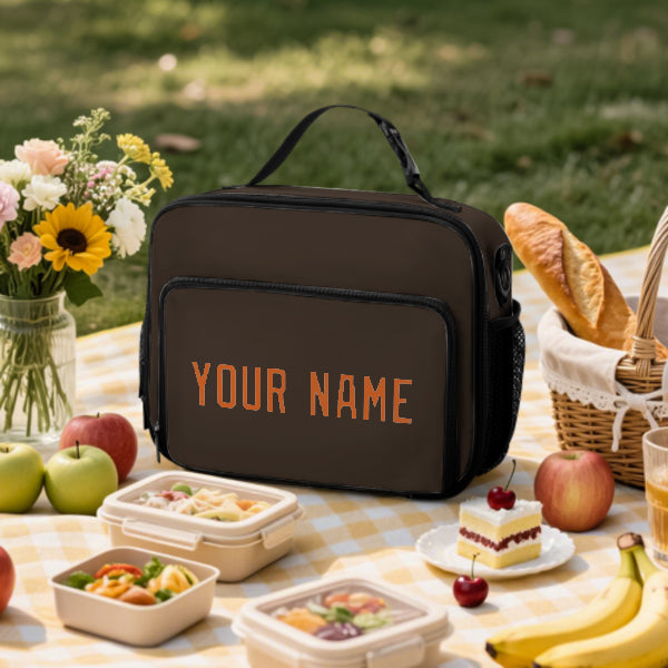 Custom Brown Orange Lunch Bag
