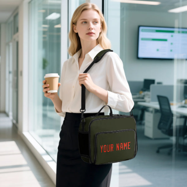 Custom Olive Orange Red Lunch Bag