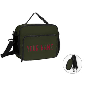 Custom Olive Crimson Red Lunch Bag