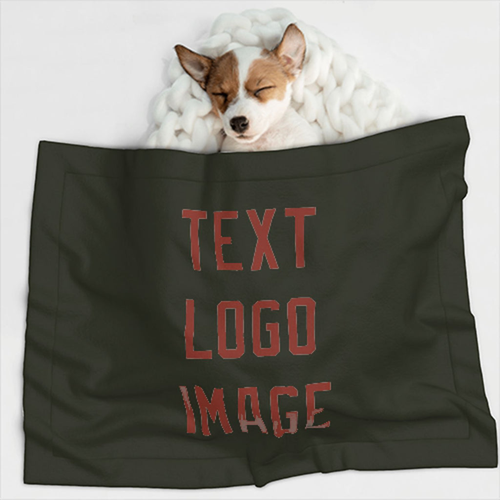 Custom Olive Coral Red Pet Blanket