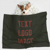 Custom Olive Coral Red Pet Blanket