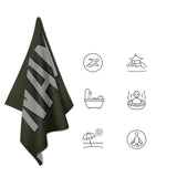 Custom Olive Gray Beach Towel