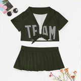 Custom Olive Gray Cheerleading Uniform Set
