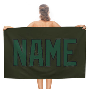 Custom Olive Green Beach Towel