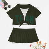 Custom Olive Green Cheerleading Uniform Set