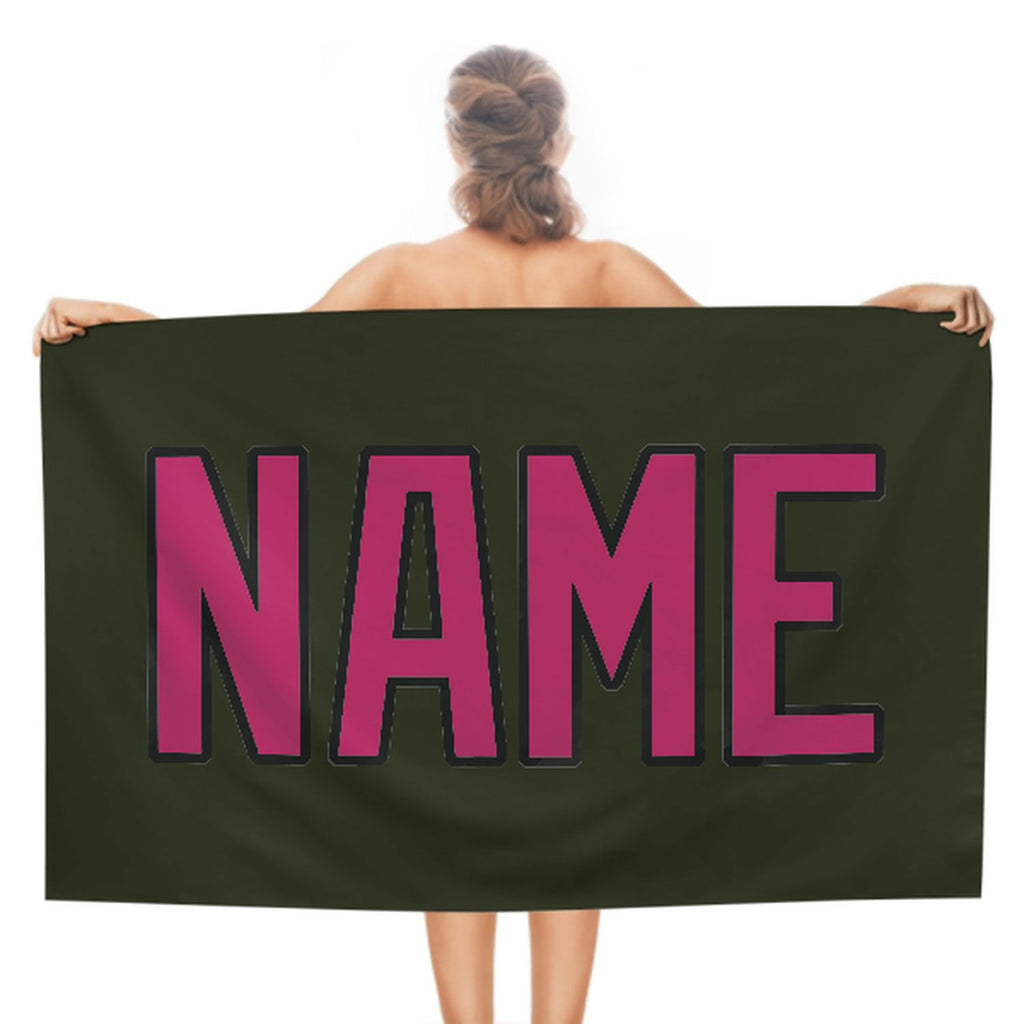Custom Olive Pink Beach Towel