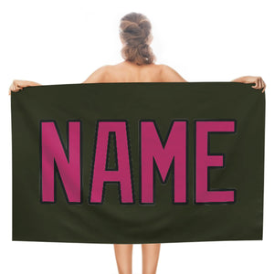 Custom Olive Pink Beach Towel