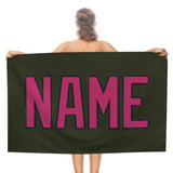 Custom Olive Pink Beach Towel