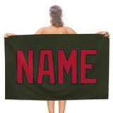 Custom Olive Red Beach Towel