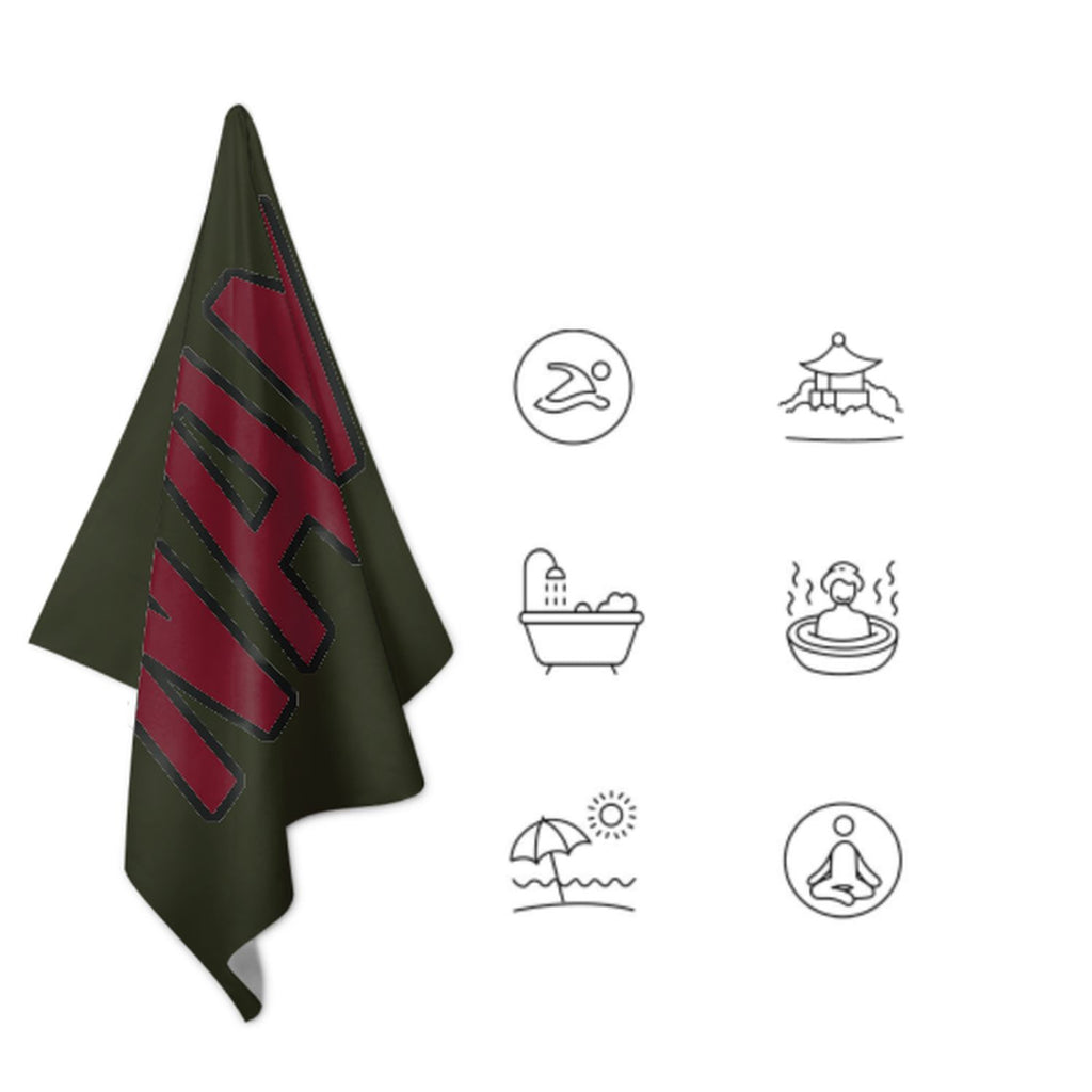 Custom Olive Crimson Red Beach Towel