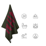 Custom Olive Crimson Red Beach Towel