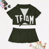 Custom Olive White Cheerleading Uniform Set