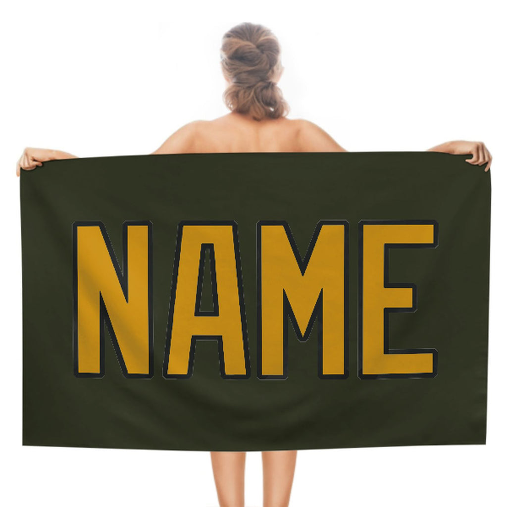 Custom Olive Yellow Beach Towel