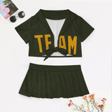 Custom Olive Yellow Cheerleading Uniform Set