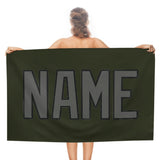 Custom Olive Dark Grey Beach Towel