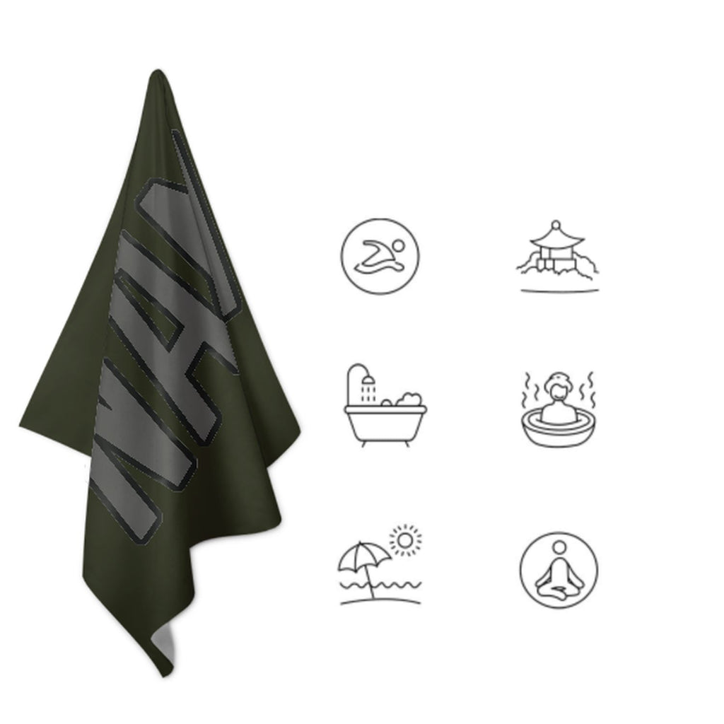 Custom Olive Dark Grey Beach Towel