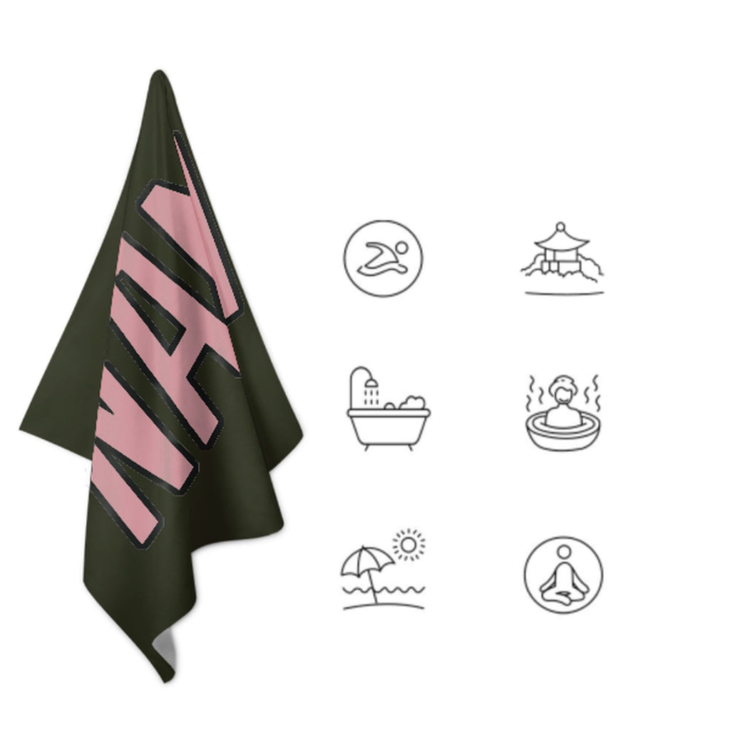 Custom Olive Light Pink Beach Towel