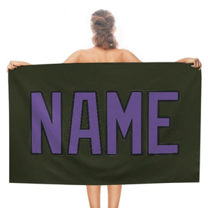 Custom Olive Light Purple Beach Towel