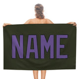 Custom Olive Light Purple Beach Towel