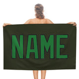 Custom Olive Emerald Green Beach Towel