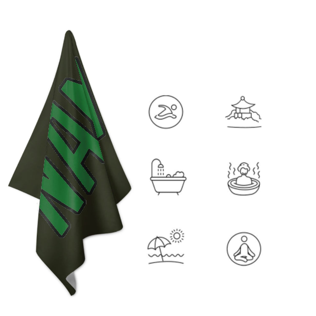 Custom Olive Emerald Green Beach Towel