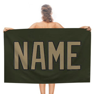 Custom Olive Light Khaki Beach Towel