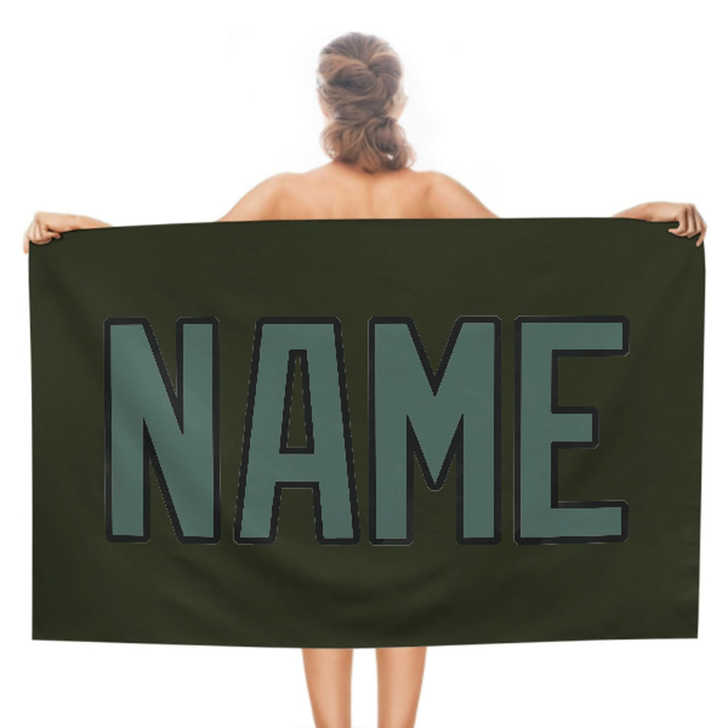 Custom Olive Blue Green Beach Towel