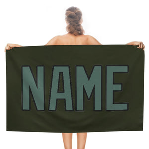 Custom Olive Blue Green Beach Towel