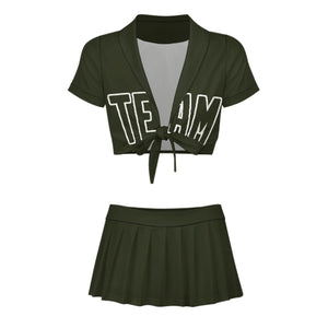 Custom Olive Olive Cheerleading Uniform Set