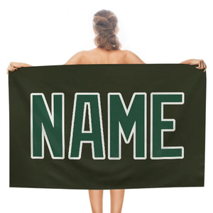 Custom Olive Green Beach Towel