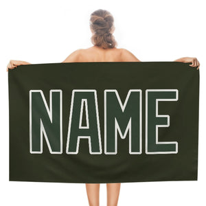Custom Olive Dark Green Beach Towel