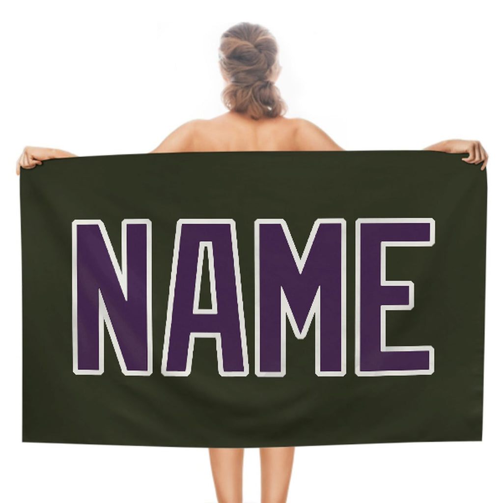 Custom Olive Purple Beach Towel