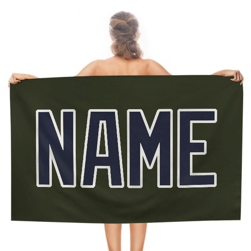 Custom Olive Navy Beach Towel