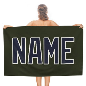 Custom Olive Navy Beach Towel