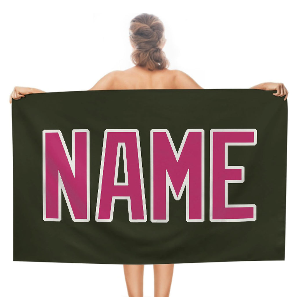 Custom Olive Pink Beach Towel