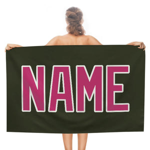 Custom Olive Pink Beach Towel